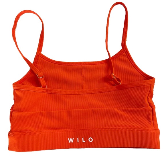 WILO The Label Ribbed Sports Bra Orange XS Adjustable Straps Activewear - Picture 3 of 8